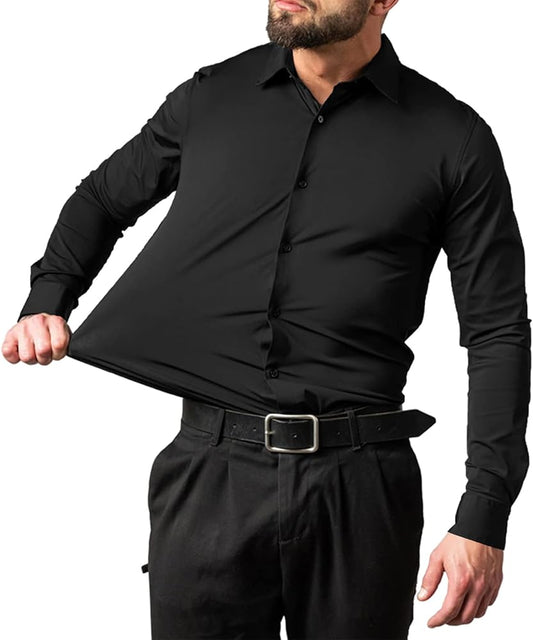 Velloren-Men's long sleeved elastic shirt